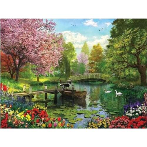 Lake diamond painting rural landscape full dril rhinestone embroidery picture mosaic sticker dimond tapestry poster wall paper