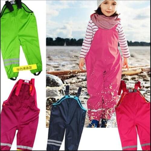 2019 Children Rain Pants Waterproof Overalls Brand Baby Boys Girls Trousers 1-7Yrs Children Ski Suit Outdoor Pants For Boys Girl
