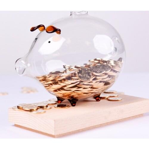 Craft Piggy Bank Pig Glass Transparent Spaarpot Teller Contador Monedas Caixa De Dinheiro Esconder Dinero Piggy Bank For Kids 66