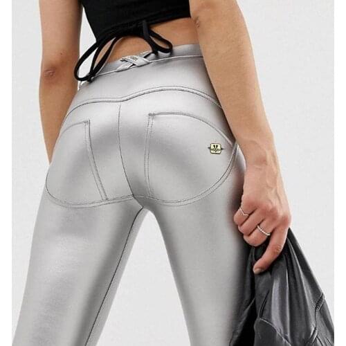 Melody leather pants motorbike ladies plus size pu leather girls yoga pants for women fitness sport tummy control