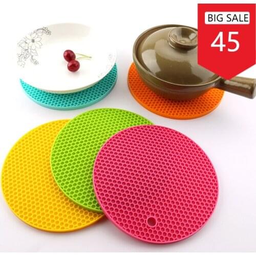 14cm Round Heat Resistant Silicone Mat Drink Cup Coasters Non-slip Pot Holder Table Placemat Kitchen Accessories Onderzetters