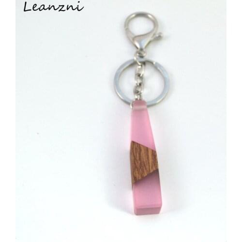 Leanzni Fashionable key ring womens bag button resin wood characteristic jewelry gift