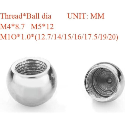 M4 M5 M10 Steel ball nut lighting branch end tip led lighting decoration board fastener Cr planted siliver smooth surface