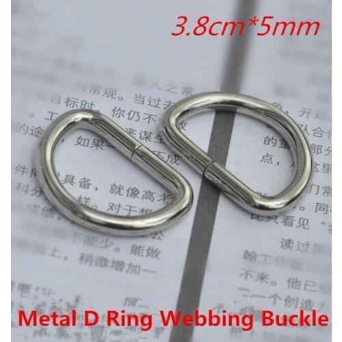 Wholesale 20pcs/lot 38mm*5mm Metal D type Ring Buckle hardwares accessories for Purse Bags and Handbag Fastener Free Shipping