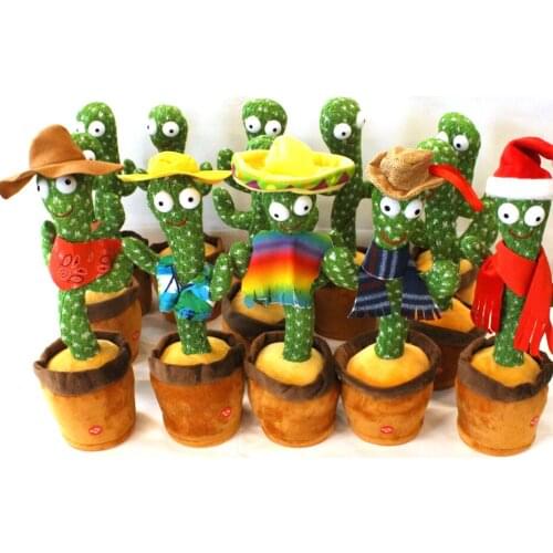 Lovely Talking Toy Dancing Cactus Doll Speak Talk Sound Record Repeat Toy Kawaii Cactus Toys Children Kids Education Toy Gift