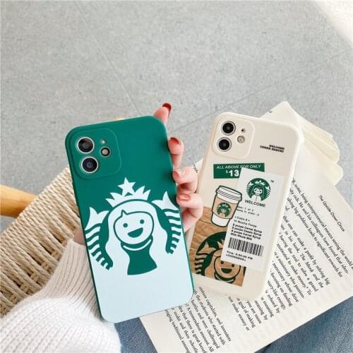 Fashion Coffee Soft Case For Iphone 11 12 Pro Max Mini 7 8 Plus Xr X Xs Max Se Luxury Silicone Phone Cover Casual Fundas Capa