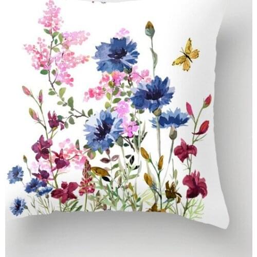 Mylb 45*45cm Square Decorative Throw Pillow Case Geometric Striped Print Flower Pillowcase For Home