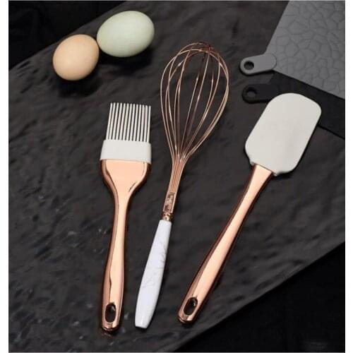 3pcs Silicone Kitchen Utensils Set Non-stick Kitchenware Cooking Tools Spoon Spatula Ladle Egg Beaters Tools Gadget Accessories