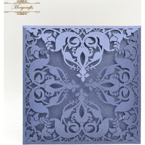 New arrival delicate Four-fold invitations wedding decoration laser cut invitations card for wedding