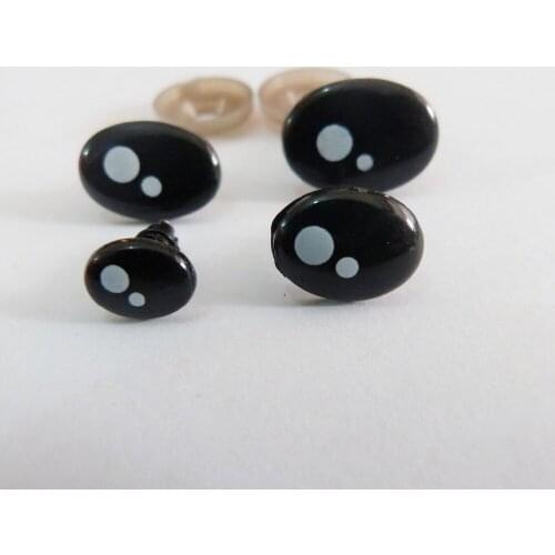 100pcs/lot 7x9/8x11/9x12/10x14/12x16mm oval black cartoon toy eyes & soft washer for plush doll findings