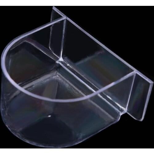 Plastic Bird Food Dish Semi-circle Hanging Parrot Water Bowl Bird Feeding Bowl Removable Pet Bird Feeder Hanging Food Water Bowl