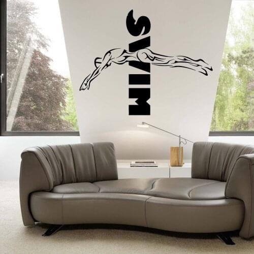 Swim Wall Sticker Decal Swimming Posters Wall Decals Decor Mural Swimming Wall Decal Vinyl ov137