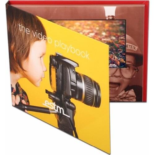 Custom production hardcover video Brochure 7inch Universal Video Greeting Cards watching booklet for Advertising busines on sale