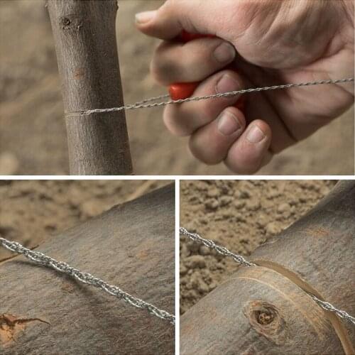 Portable Hand Steel Rope Chain Saw Camping Hiking Emergency Survival Saw Gear Wire Chain Outdoor Hand Tools