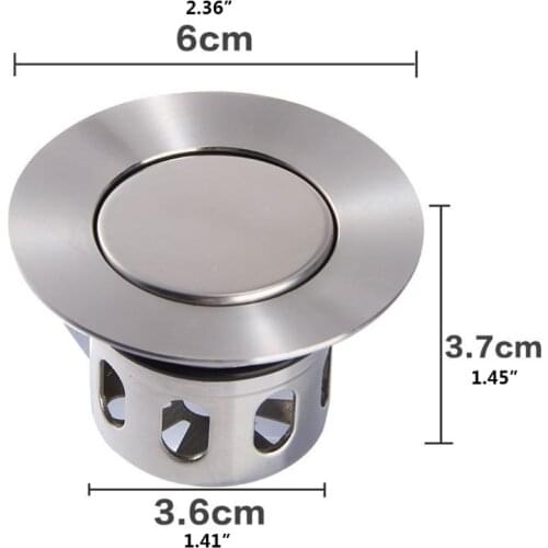 203F Swivel Drain Stopper Stainless Built-in Sink Drain Plug Hair Catcher Faucet Bathroom Bathtub Accessories