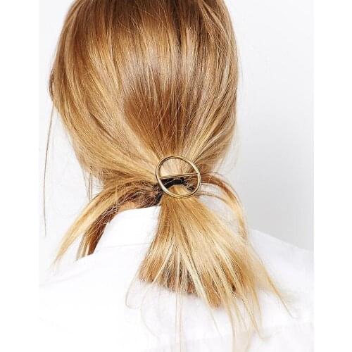 Fashion Trendy Golden Hoop Stretchy Rubber Band Hair Rope Hair Wear Accessory Jewelry for Women Girl Gift