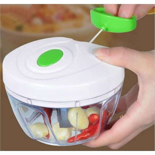 Kitchen Pulling Manual Food Rope Processor Shredder Vegetable Meat Garlic Onion Chopper Slicer Household Hand Mincer Tool