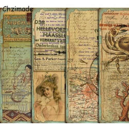 Chzimade Junk Journal Leaves Plants Self-Adhesive Scrapbooking Sticker 14X19CM For Diary Notebook Diy Handmade Paper Crafts