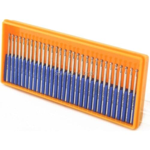 30Pcs Diamond Coated SPHERE Head 2.5 mm Grinding Burrs Spherical Mounted Point Shank 2.35mm Grit 150 for Glass Marble Jewelry 5