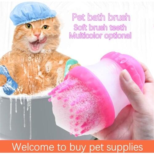 Pet dog cat bath brush comb hair fur beauty massage pet shower dog brush hair removal comb dog cat cleaning brush beauty tool