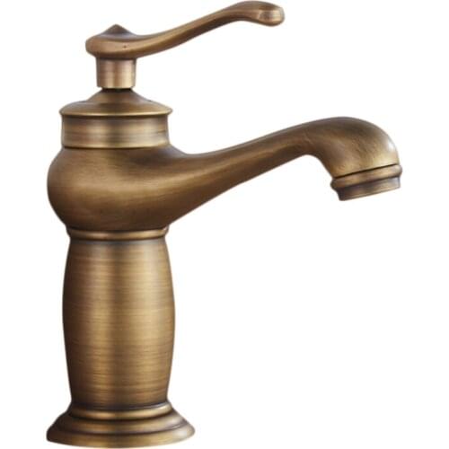 Bathroom Basin Faucet Antique Brass Mixer Solid Copper Luxury Europe Style Tap Taps