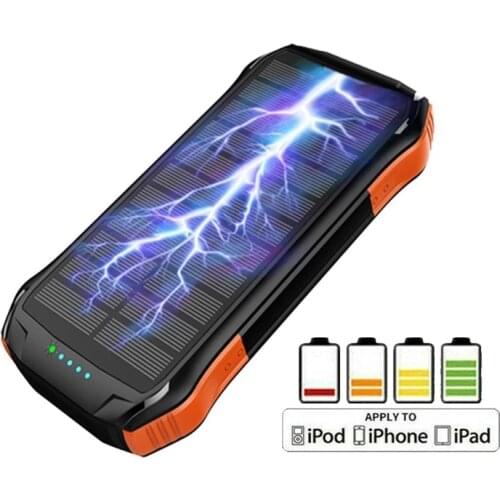 Portable 80000mAh Solar Power Bank Solar Charger Waterproof Powerbank External Battery Charger For IPhone Xiaomi Mi Samsung