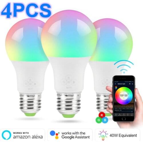 Wifi Smart Multi-Color LED Light Bulb Compatible Alexa &Google Home App Control Dimmable Timer Function Bulb