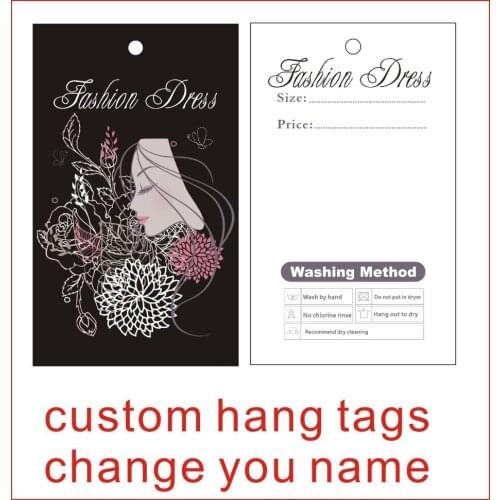 Garment hang tags custom print hang tags price label flower and girl design template 025