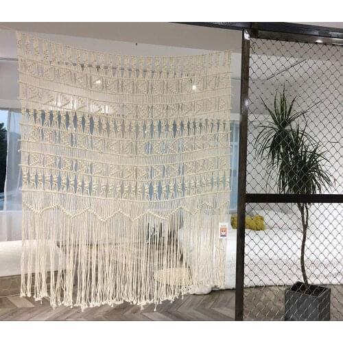 52"x 56" Macrame Wall Hanging Boho-Inspired Touch Window Curtain