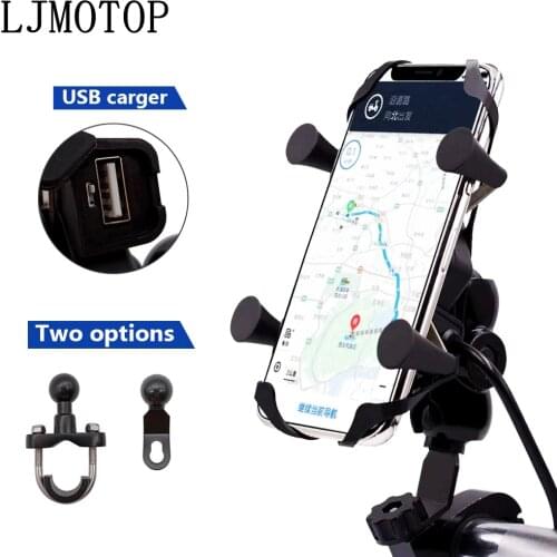 Chargeable Motorcycle GPS Phone holder Wired USB Universal Mount For YAMAHA YZF R3 YBR 125 YZF R15 XT660/X/R/Z TMAX 500/530