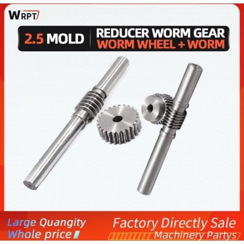 1/2PCS 2.5mold 15/20/25/30/35/40/45/50/55/60T reducer worm gear and worm large transmission ratio 45 steel