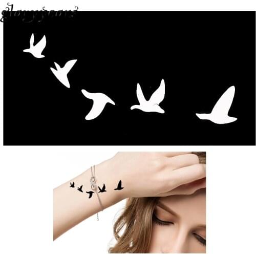 1 Piece Small Unisex Henna Tattoo Stencil Bird Fly Pattern DIY Airbrush Paint Mehndi Henna Indian Tattoo Template Unscented G140