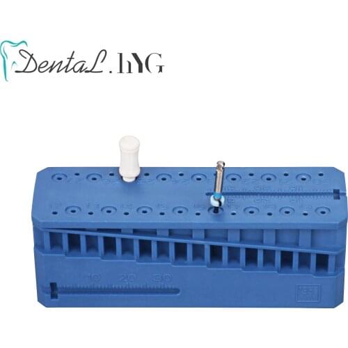 1Pc Dental Endodontic Ruler Block Files Measuring Tools Accessory Plastic Deep Blue Dental Material
