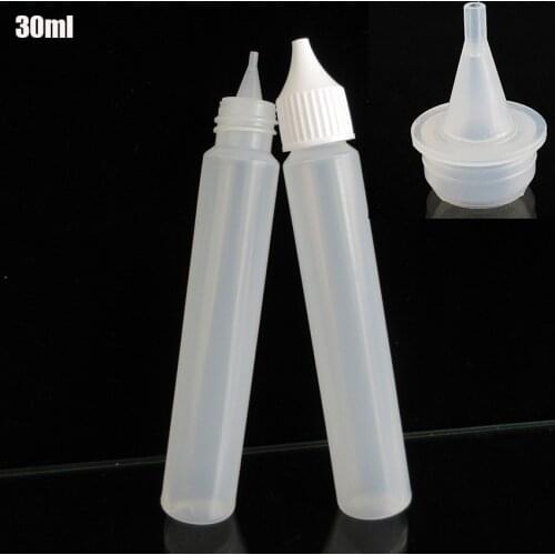 10pcs Free Shipping 1OZ Long Slim Dropper Bottle 30ml,Plastic Bottle With Screw Cap Needle Nozzzle ,E juice Squeeze Bottle