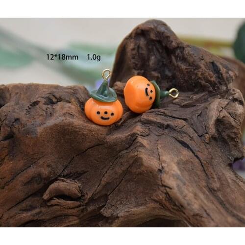 10Pcs Cute Pumpkin Ghost Rsin Charms For DIY Making Earrings Necklace Halloween Decoration High Quality Jewelry Accessories