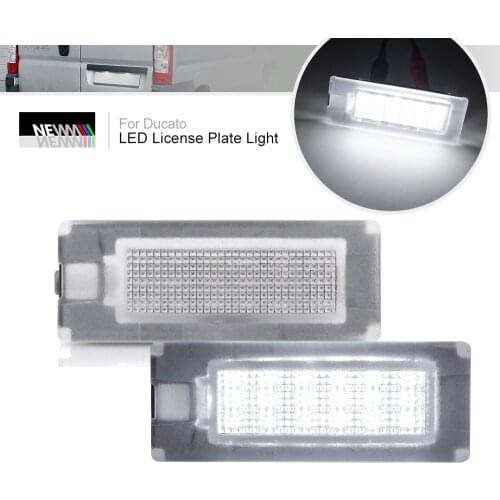 2x Canbus SMD White Led License Plate Lights For Fiat Ducato For Peugeot Boxer For Citroen Jumper 2006-2019