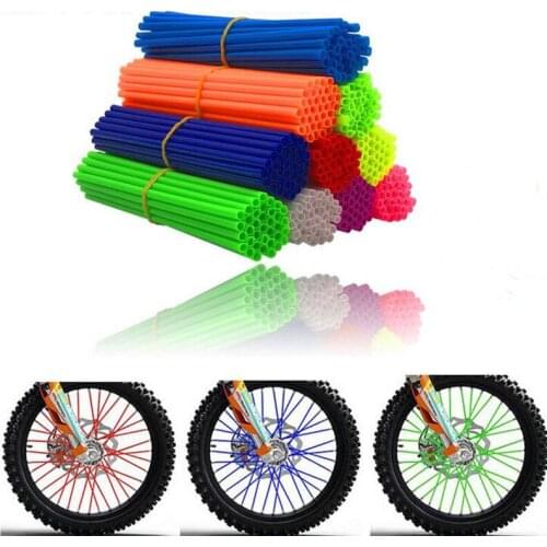 36Pcs 17cm a set Motorcycle Wheel Spoked Protector Wraps Rims Skin Trim Covers Pipe For Motocross Bicycle Bike Cool Accessories