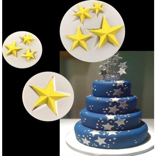 Star Shape 3D Silicone Mold Cake Baking Decorating tools Clay Resin sugar Candy Fondant cake moulds