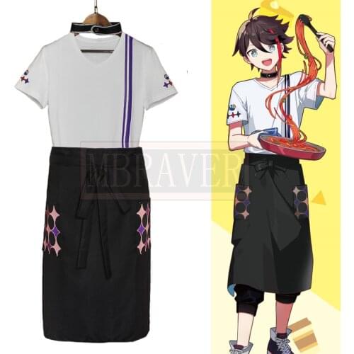 Anime VTuber Hololive Saegusa Akina Cooking Apron Cosplay Costume Halloween Christmas Party Uniform Custom Made Any Size