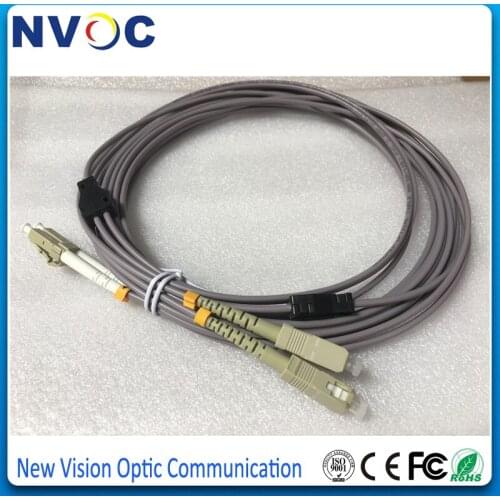 Free Shipping LC/UPC-SC/UPC DX MM 6M Armoured Patch Cord,LC-SC Multimode OM1 62.5/125 Duplex 3mm 6Meter Armored Fiber Cable