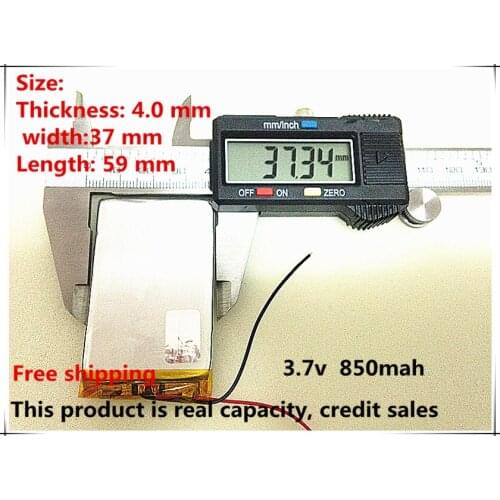Free shipping SD403759A polymer lithium battery 3.7v 850mAh li polymer battery 403759 MP3 MP4 MP5 charging board