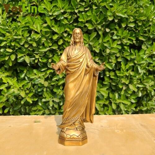 Bronze Jesus Sculpture Bronze Christ Blessing Statue Jesus Statues And Sculptures For Church Home Decor Ornament Bronze Crafts