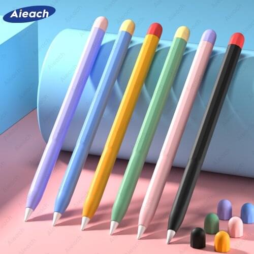 For Apple Pencil Case 1st 2nd Generation iPad Pencil Case Duotone Silicone Funda Apple Pencil Cover Compatible Magnetic Charging