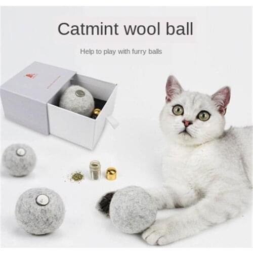 Pure Wool Addictive Catnip Toys Edible Catnip Ball Safety Healthy Cat Mint Cats Home Chasing Game Toy Products Clean Teeth