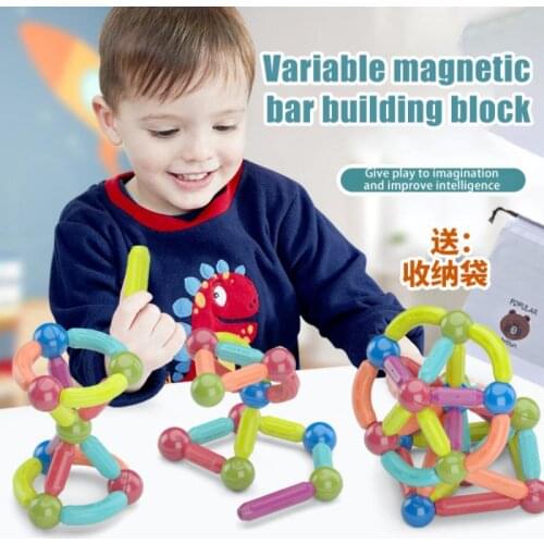 ChildrenS Educational Magnetic Stick Magnetic Balls And Rods Set Building Blocks Kids Eductional Models STEAM Construction Toys