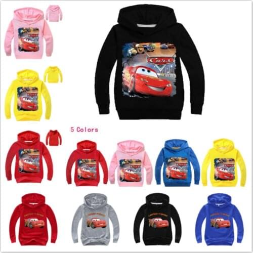 Children Sweatshirt Cartoon Pixar Cars Lightning McQueen Long Sleeve T Shirt Baby Boys Clothes Kids Girl Hoodies Top Tee Costume