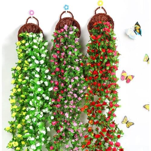230cm Long Wisteria vine Rattan flowers for Wedding Arch party decoration white Vine Artificial flowers flores Garland Wreath