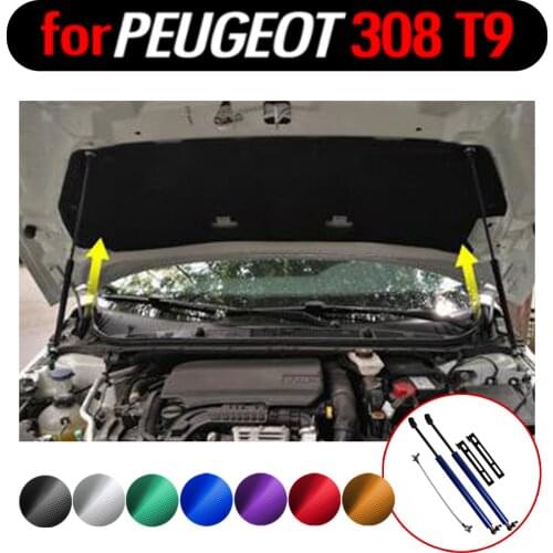 Gas Springs for Peugeot 308 T9 2014-2021 Carbon Fiber Front Hood Bonnet Modify Gas Struts Shock Damper Lift Support Absorber
