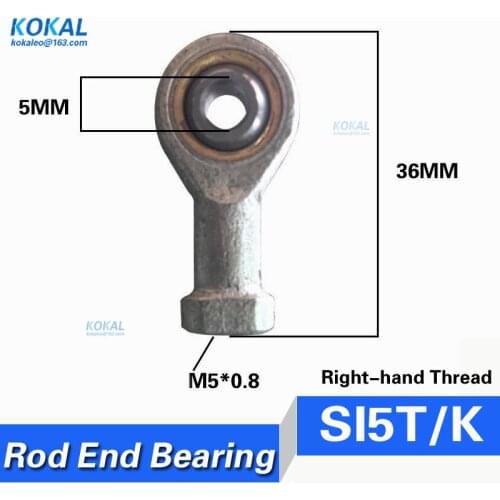 [SI5T/K] high quality Right-hand female thread Rod Ends Joint Bearing with inner 5MM SI5T/K PHSA5 Rod Ends Bearing GIKF5PW