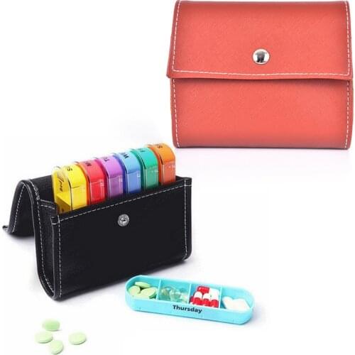 28 Grid 7 Day Weekly Pillbox Storage Container Pill Wallet Box Set Medicine Box Organizer Case Wallet Medicine Box Travel Case